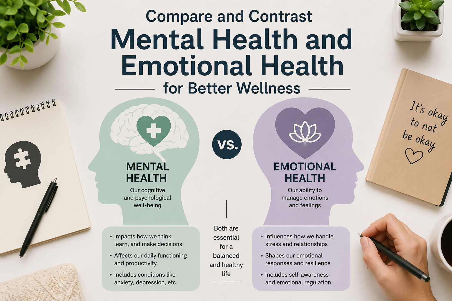 Compare and Contrast Mental Health and Emotional Health for Better Wellness