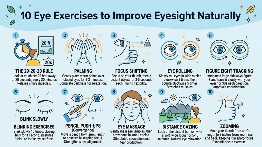 10 Best Eye Exercises to Improve Eyesight Naturally